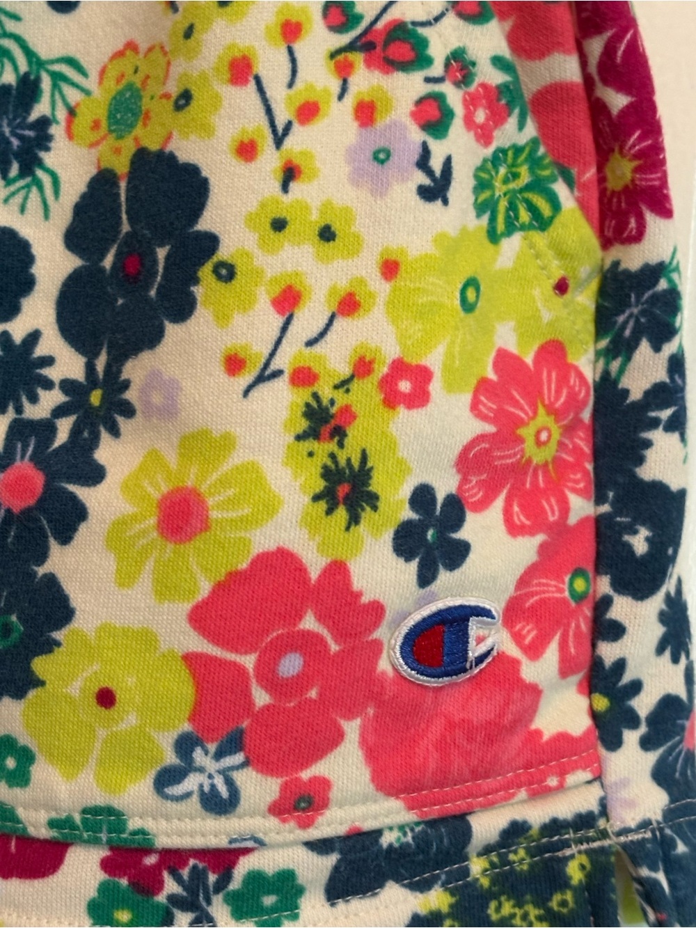 Champion French Terry Flower Power Cropped Sweatshirt & Shorts Set XL - Picture 3 of 6